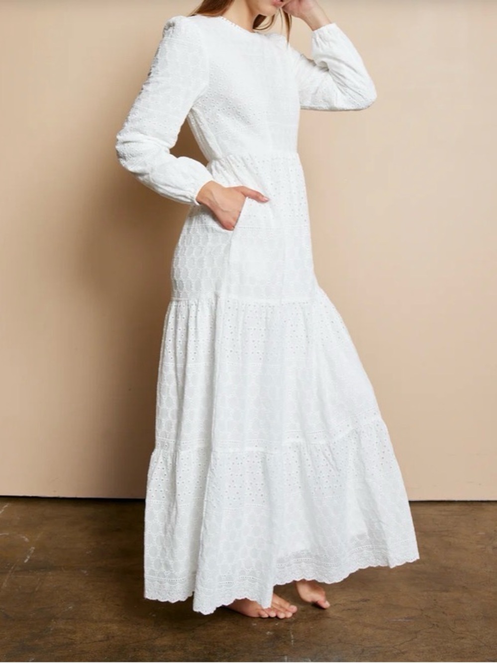 The White | Sunny White Eyelet Temple Maxi Dress XL - Picture 4 of 16